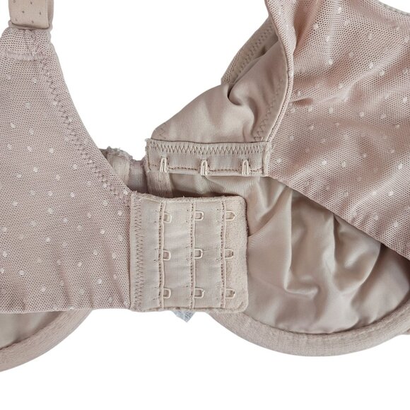 Wacoal Back Appeal Dot Jacquard Bra Tan 34DD Underwire Seamless Cup #855303 - Picture 7 of 10